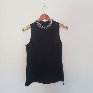 Ann Taylor bejeweled collar shell